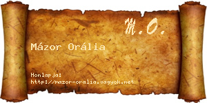 Mázor Orália névjegykártya